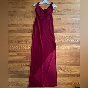 Elegant Red Strapless Evening Gown